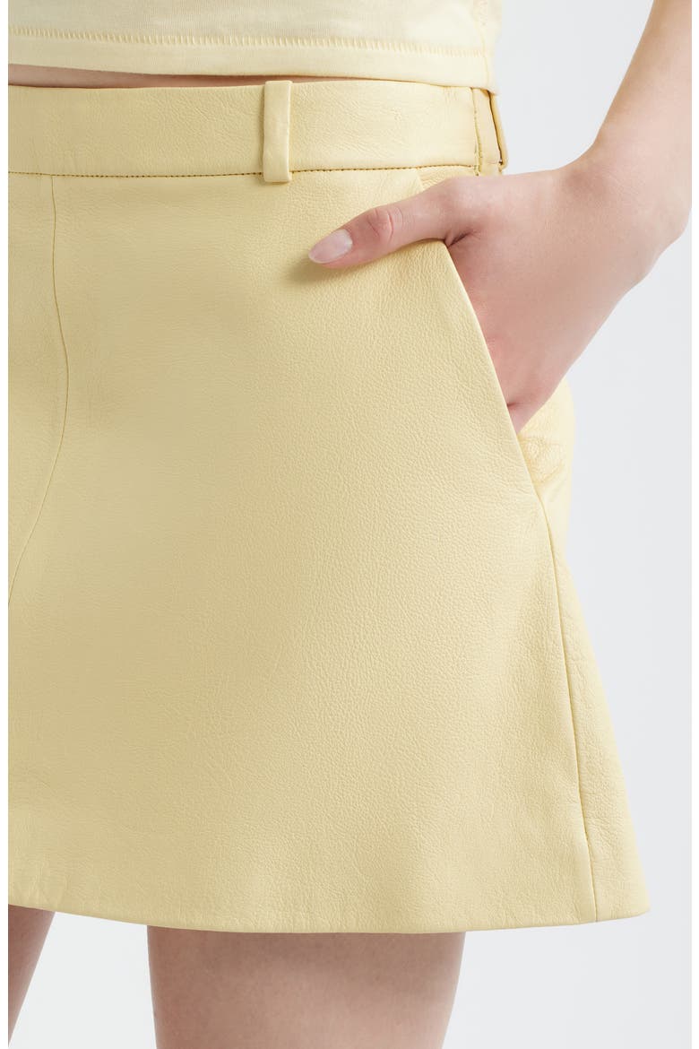 The Leather Miniskirt, Alternate, color, LEMON