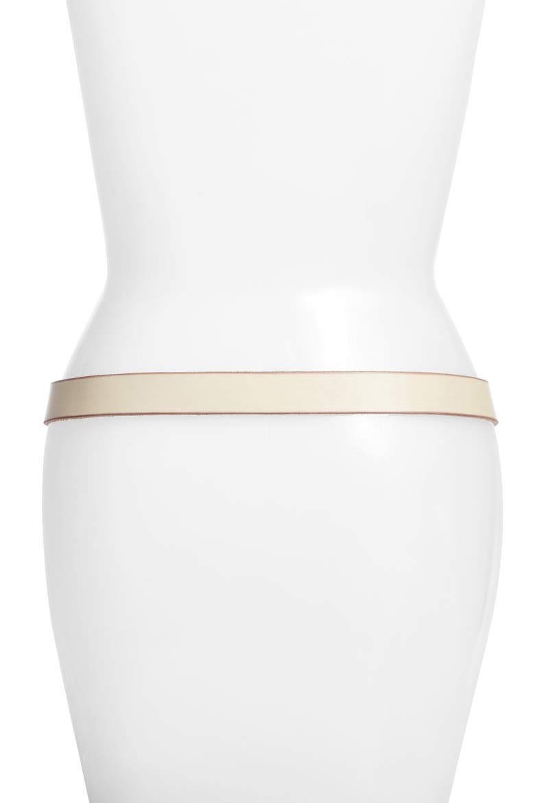 Ellen Leather Belt, Alternate, color, IVORY