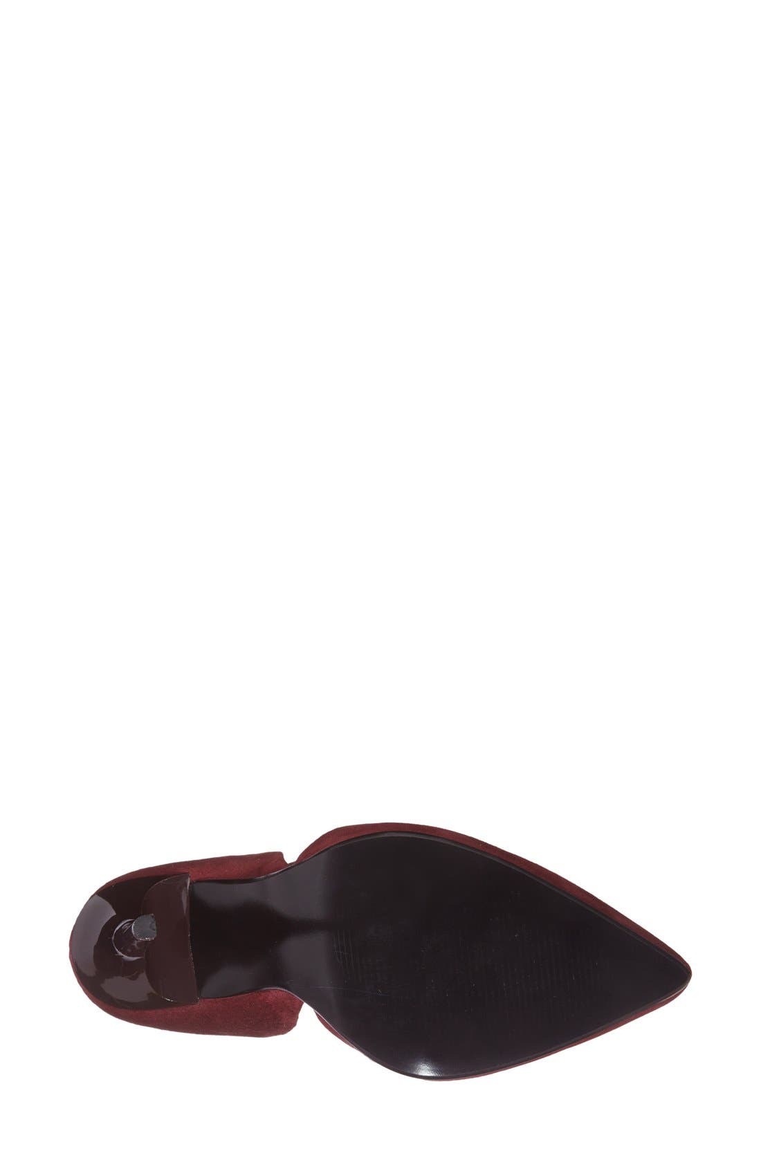 'Varcityy' Pointy Toe Pump, Alternate, color, WINE SUEDE