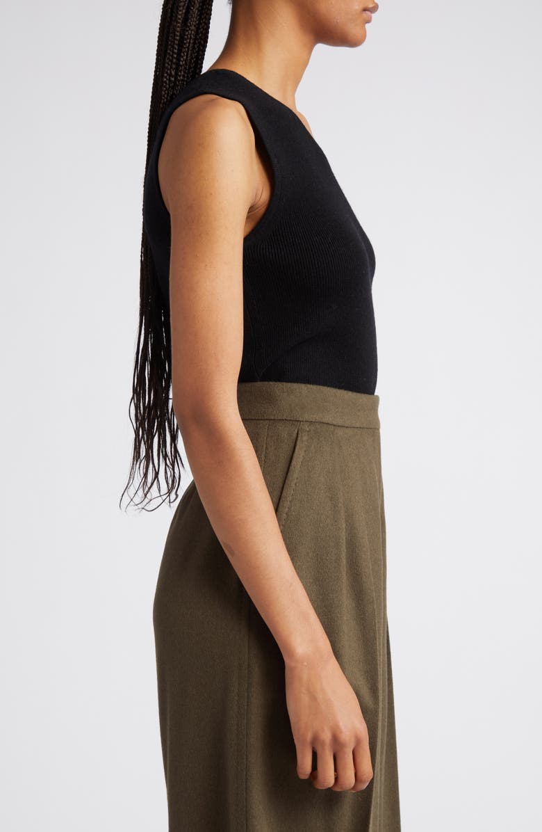 Max Mara Vetro One-Shoulder Rib Wool & Cashmere Tank, Alternate, color, 