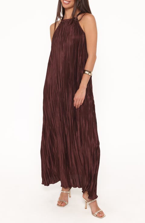 Melody Plissé Metallic Dot Cocktail Dress