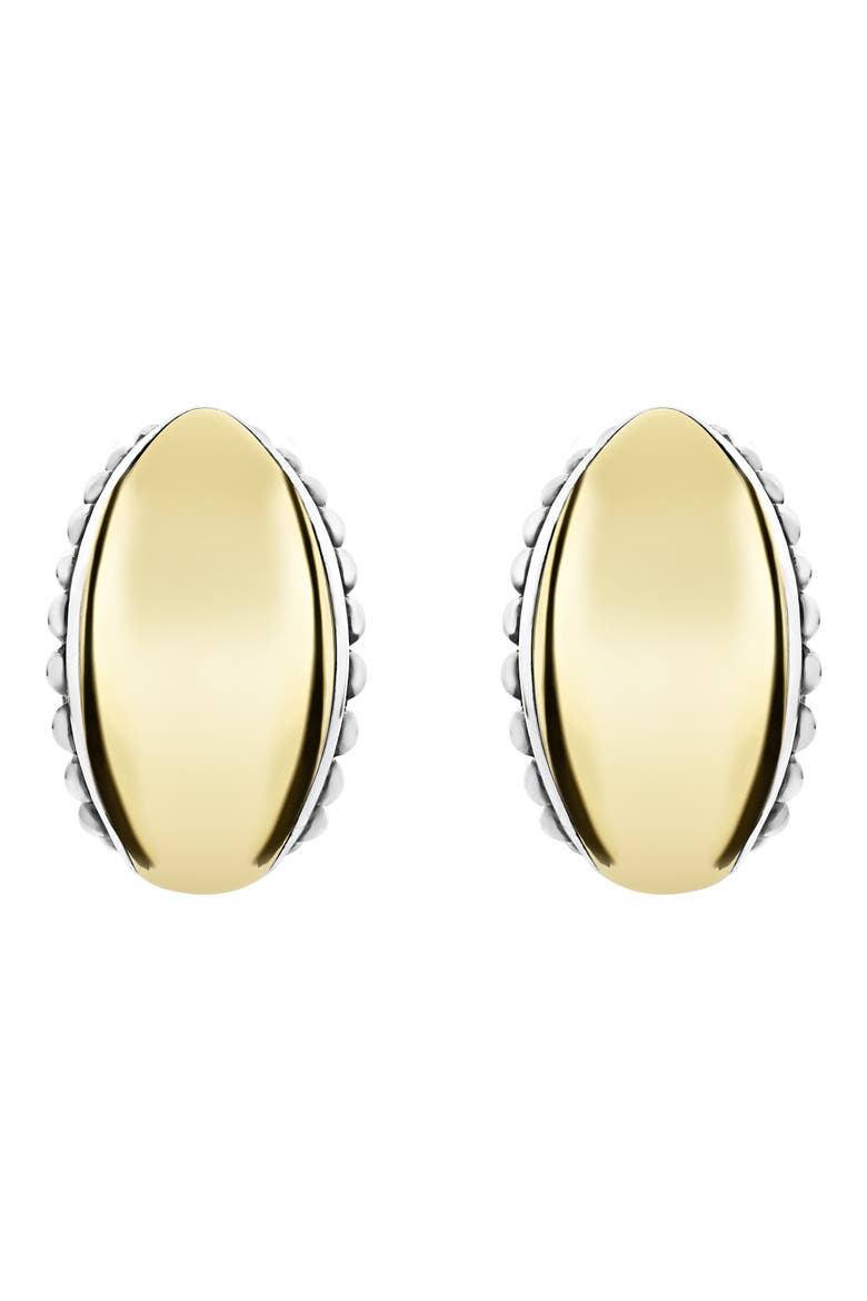 Signature Caviar Omega Earrings, Main, color, SILVER/ GOLD