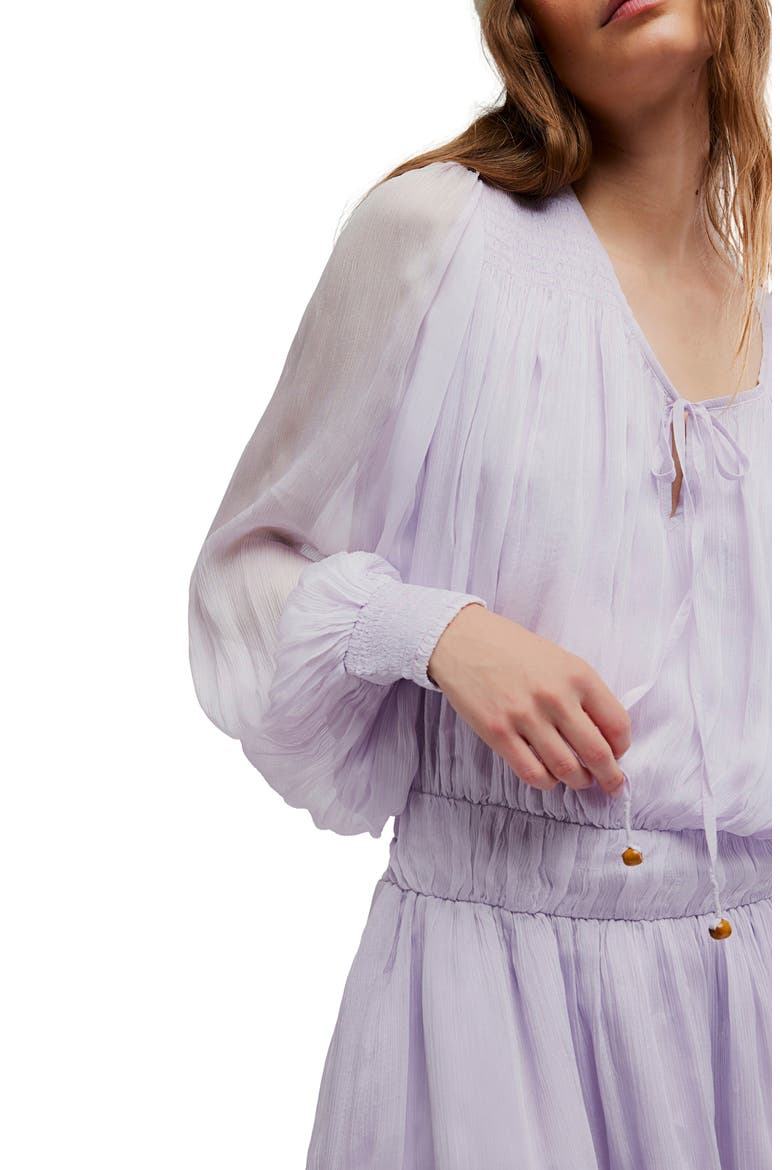 Sunbeam Long Sleeve Cotton Blend Minidress, Alternate, color, ORCHID HUSH