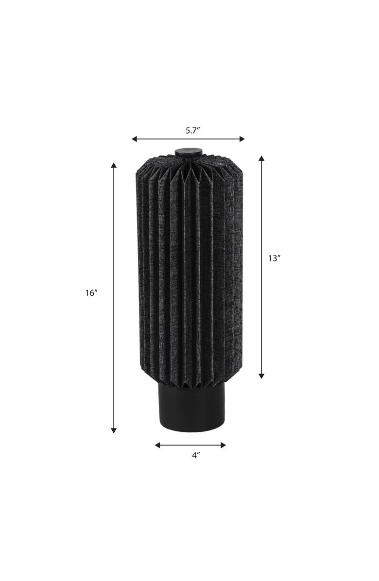 JONATHAN Y Banks Modern Minimalist Paper Pleated Column Accent LED Table Lamp, Alternate, color, Black