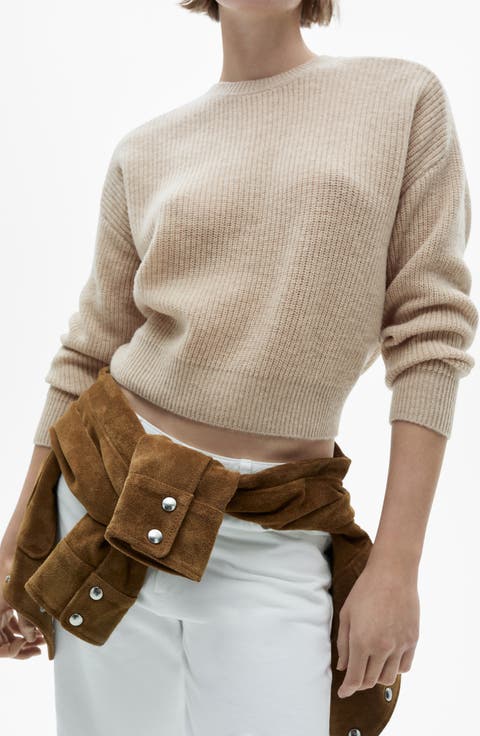Wool Crewneck Crop Sweater