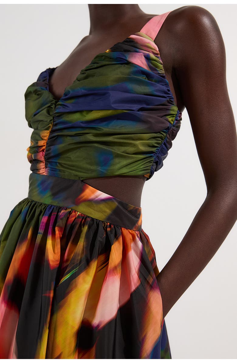 Karen Millen Woven Taffeta Maxi Dress, Alternate, color, Multi