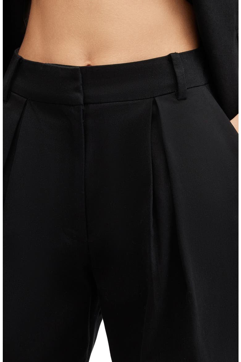 Hally Pleat Front Wide Leg Pants, Alternate, color, BLACK