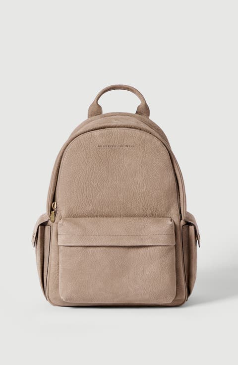 Textured nubuck travel backpack