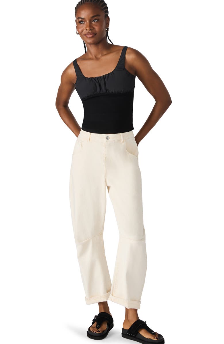 Steve Madden Luana Contrast Tank, Alternate, color, Black Onyx