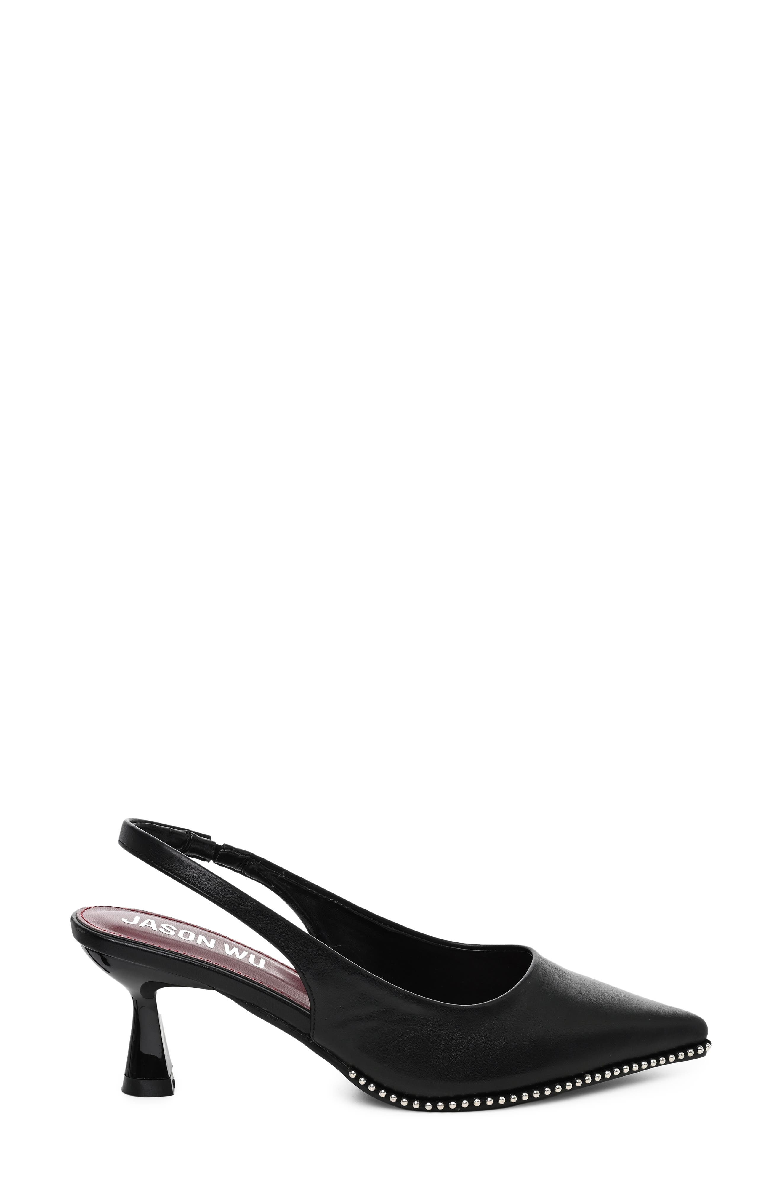 Pointed Toe Slingback Pump, Alternate, color, BLACK