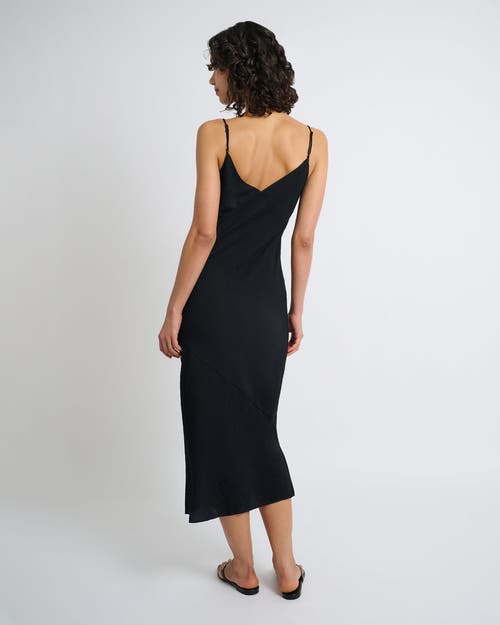 Onia Linen-blend Jersey Maxi Slip Dress In Black
