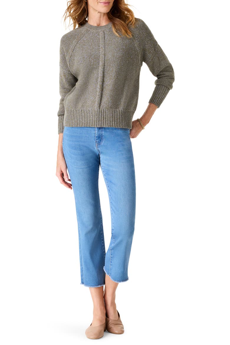 Mixed Stitch Sweater, Alternate, color, GREEN MIX