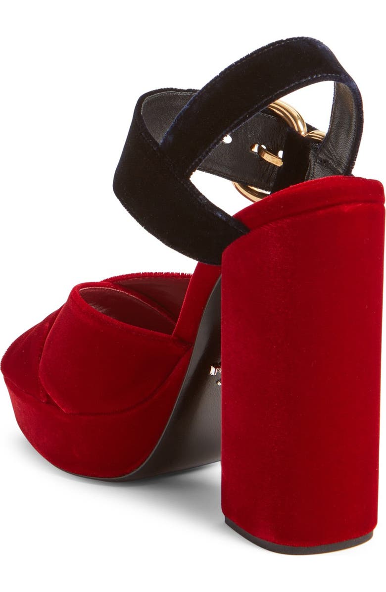 Prada Buckle Platform Sandal, Alternate, color,