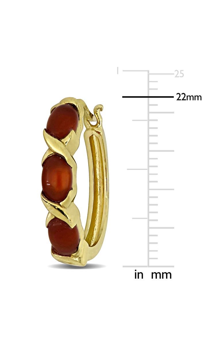 Julianna B. Red Agathe Hoop Earrings Yellow Plated Sterling Silver, Alternate, color,