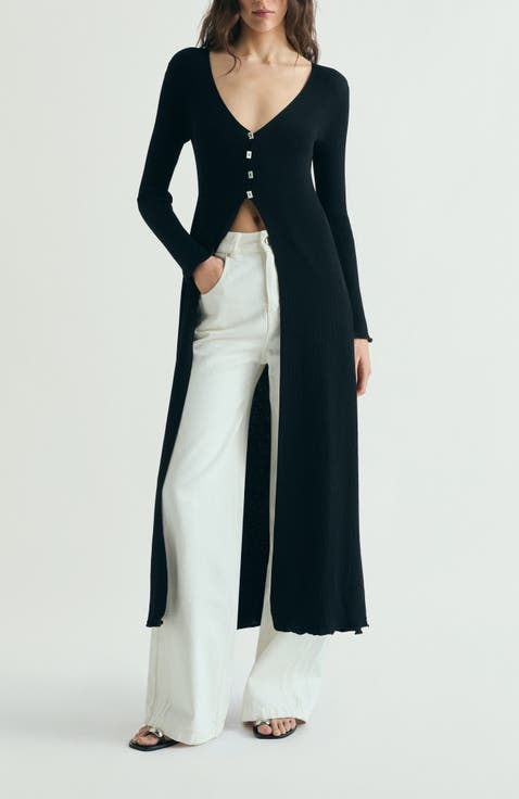 Buttons Long Knit Cardigan