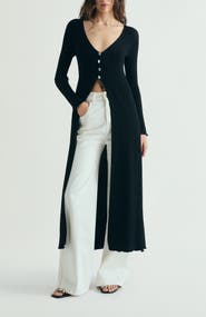 Scalpers Buttons Long Knit Cardigan
