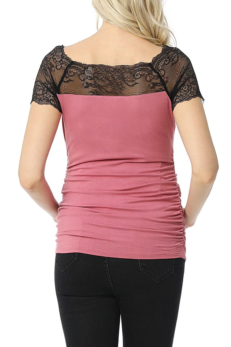Valerie Lace Maternity Top, Alternate, color, ROSE