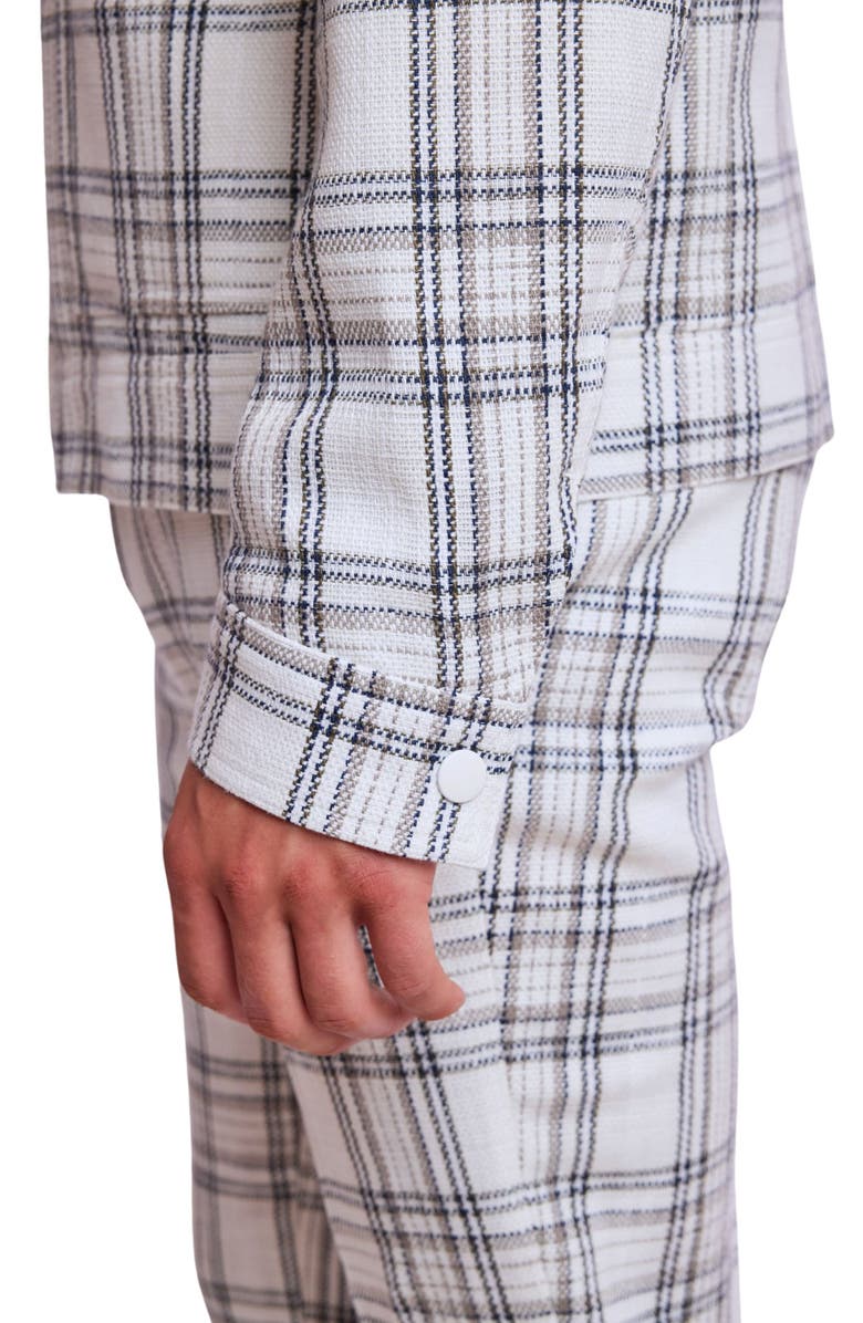 PAISLEY & GRAY Milo Slim Fit Bomber Jacket, Alternate, color, White Black Grey Check