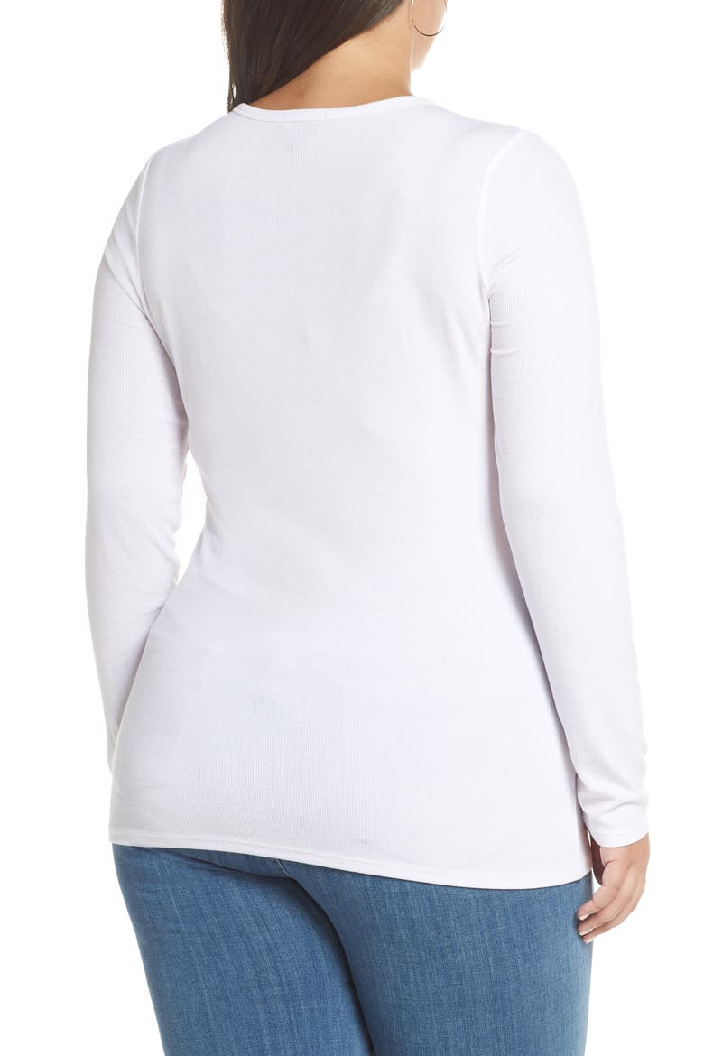 Skivvy Fine Rib Crewneck Tee, Alternate, color, WHITE
