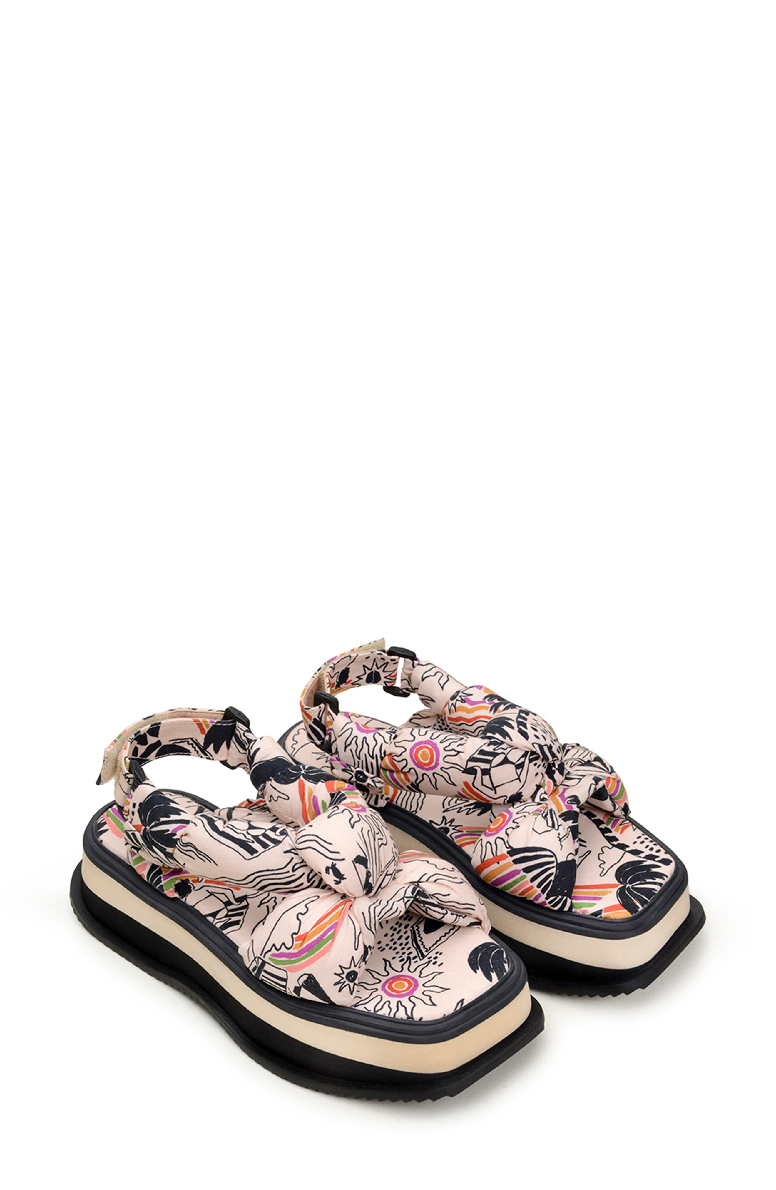 FARM Rio Birds Scarf Print Puffy Platform Sandal (Women) | Nordstrom