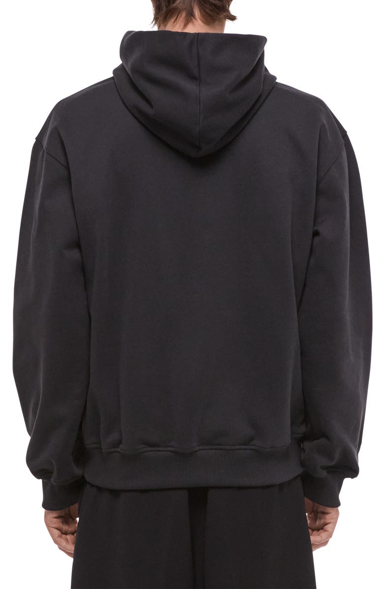 Helmut Lang Graphic Plaid Check Logo Hoodie, Alternate, color, Vintage Black