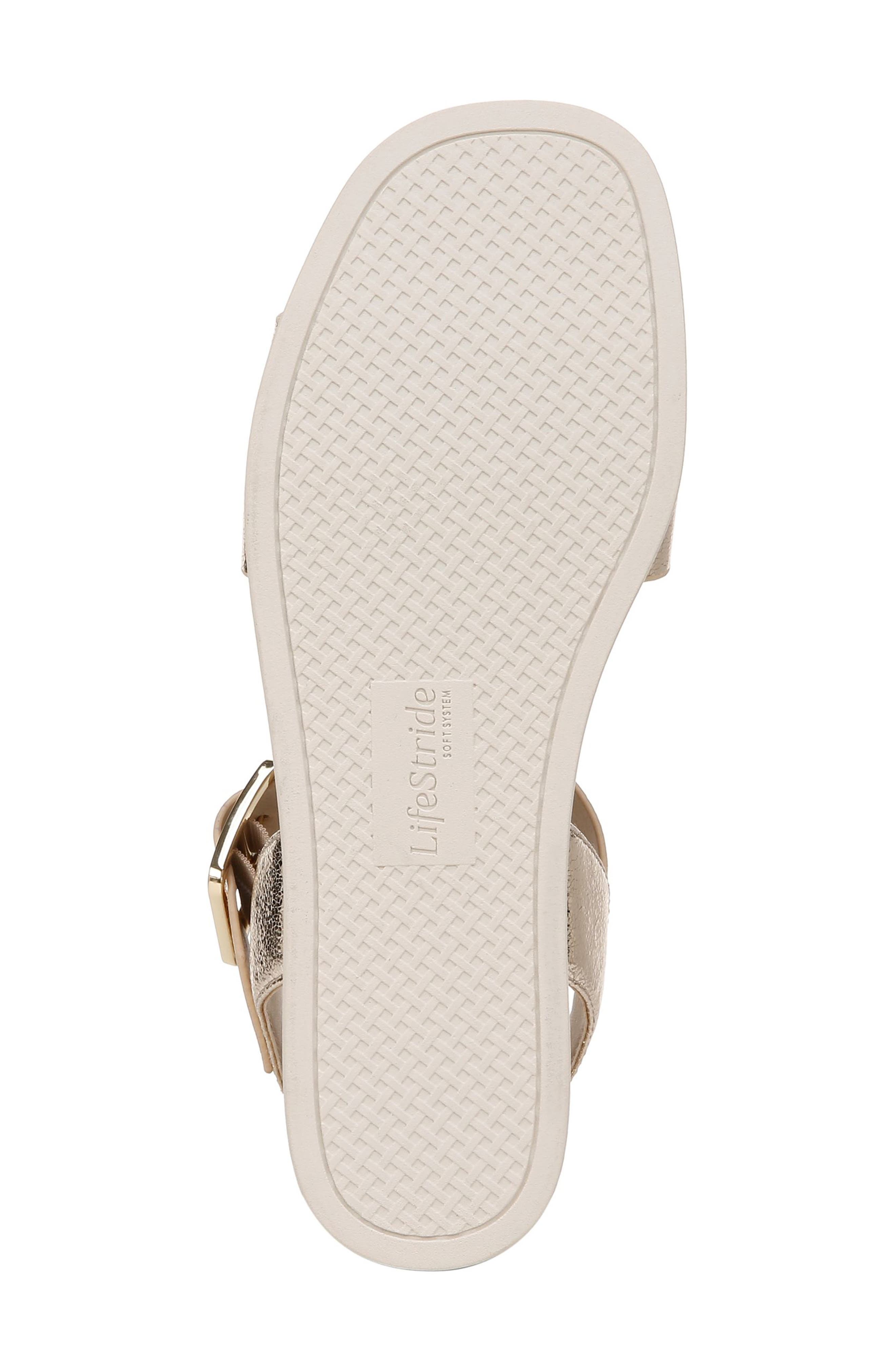 LifeStride Gillian Metallic Platform Sandal, Alternate, color, Platino