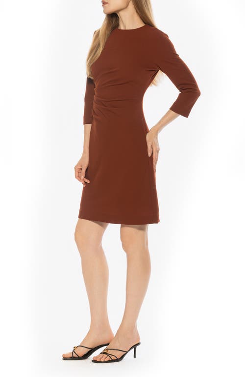 Alexia Admor Rio Crewneck Pleated Shift Dress In Brown