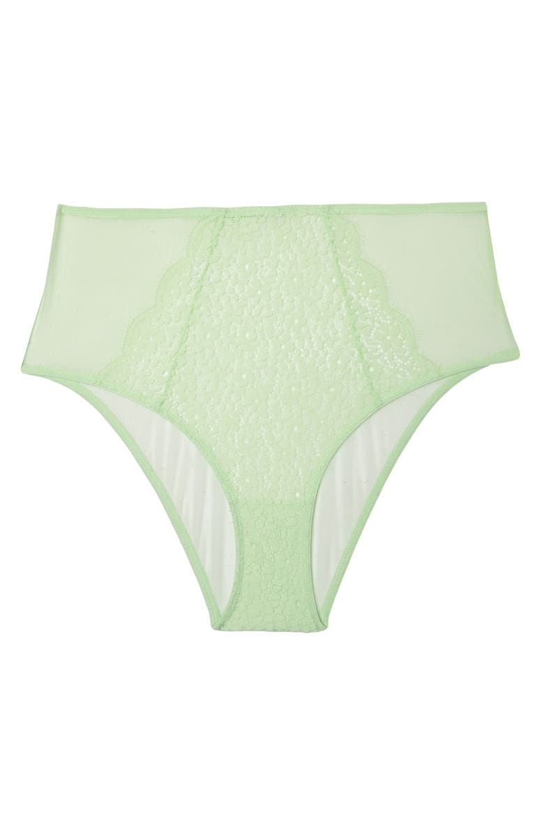 Deja Day Emma High Waist Lace & Mesh Briefs, Alternate, color,