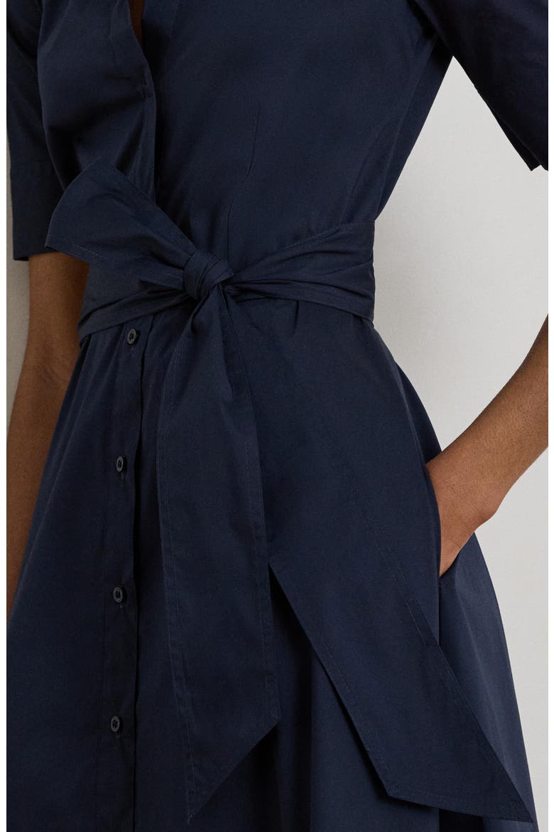 Finnbarr Belted Midi Shirtdress, Alternate, color, LAUREN NAVY BLUE