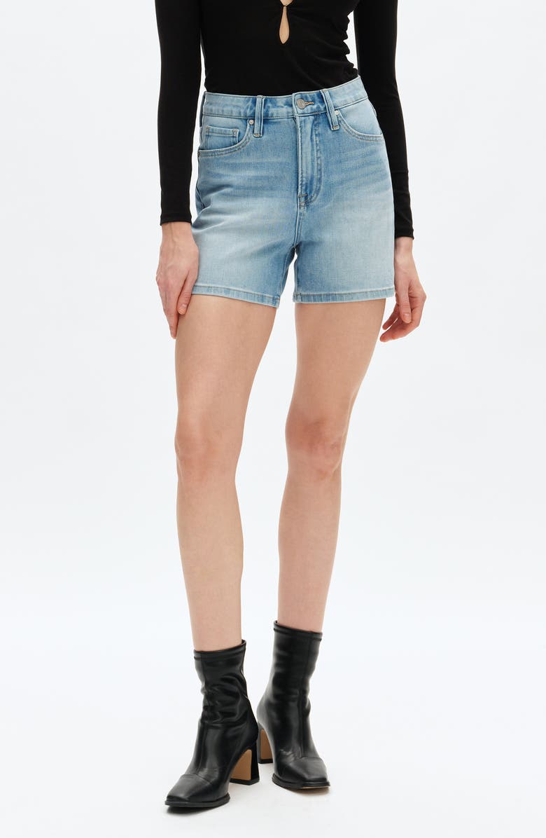 Bayeas Elowen High Waist Denim Shorts, Main, color, Light Blue