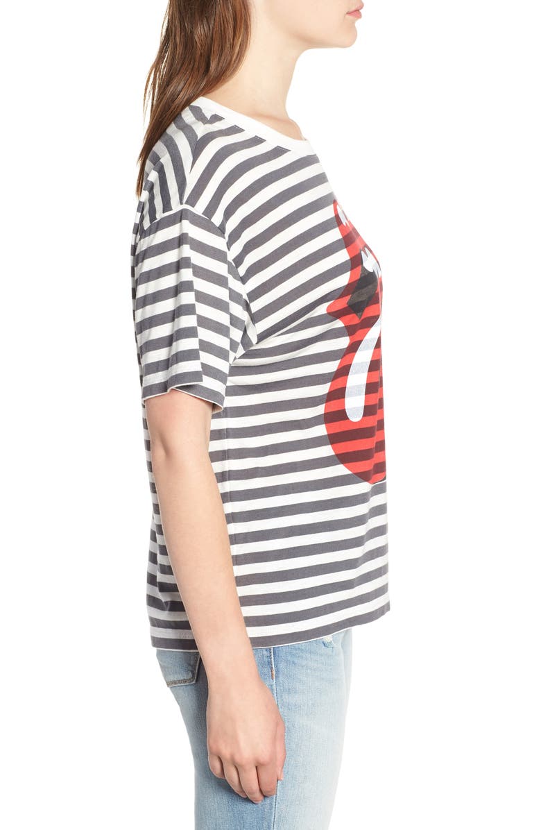 Day by Daydreamer Rolling Stones Stripe Boyfriend Tee, Alternate, color, 