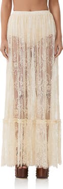AFRM Allegra Sheer Lace Maxi Skirt