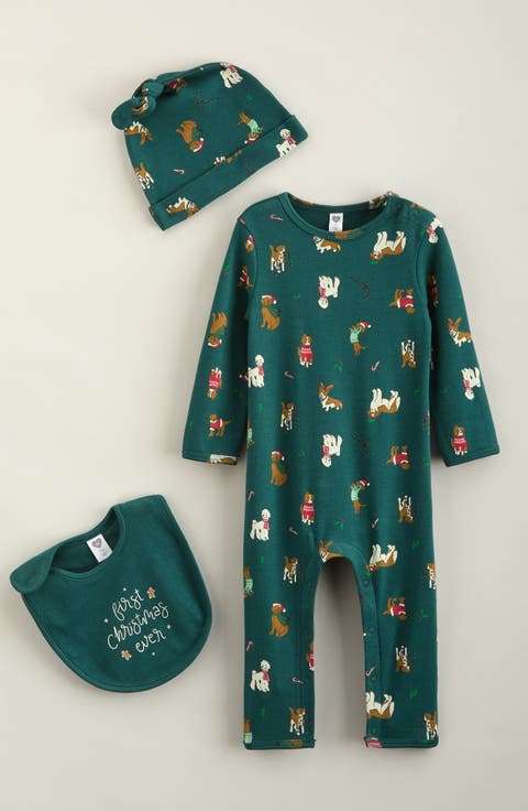 Kids' 3-Piece Footie, Hat & Bib Set