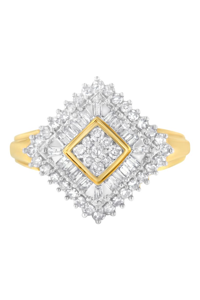 10K Yellow Gold 1.0 Cttw Diamond Ballerina Ring, Main, color, Yellow Gold