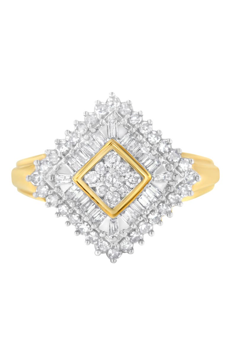 Haus of Brilliance 10K Yellow Gold 1.0 Cttw Diamond Ballerina Ring, Main, color, Yellow Gold