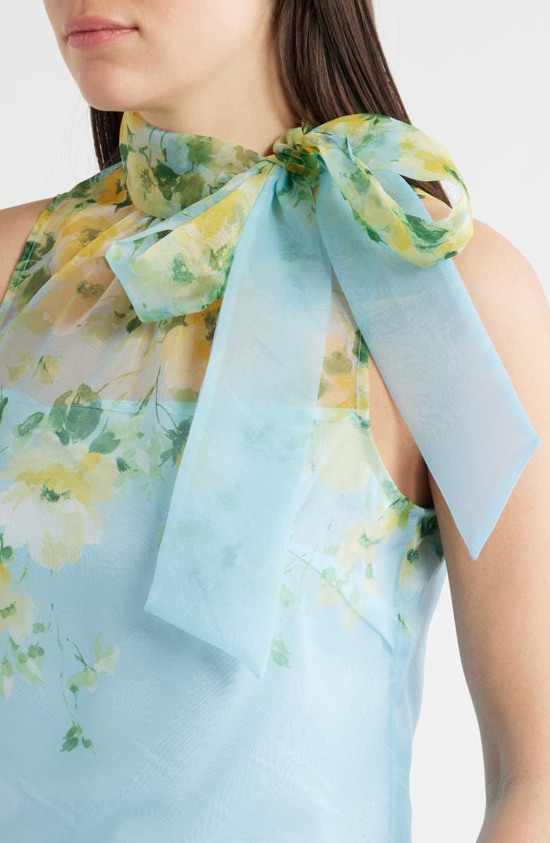 Julia Jordan Placed Floral Drop Waist Cocktail Dress, Alternate, color, Blue Yellow