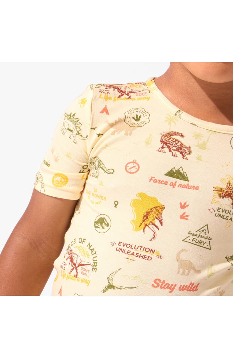 Bellabu Bear Jurassic Park Origins Kids 2-Piece Short Sleeve & Shorts Pajama Set, Alternate, color, Jurassic Park: Origins