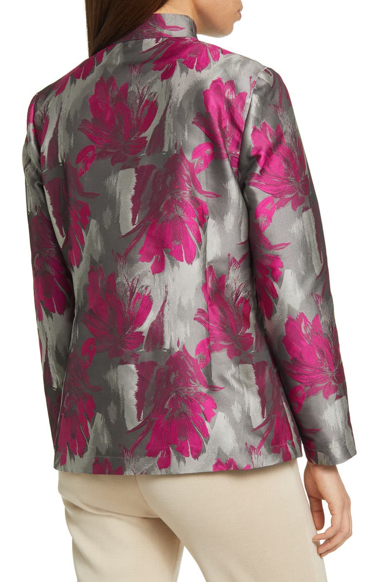 Misook Floral Jacquard Jacket, Alternate, color, 