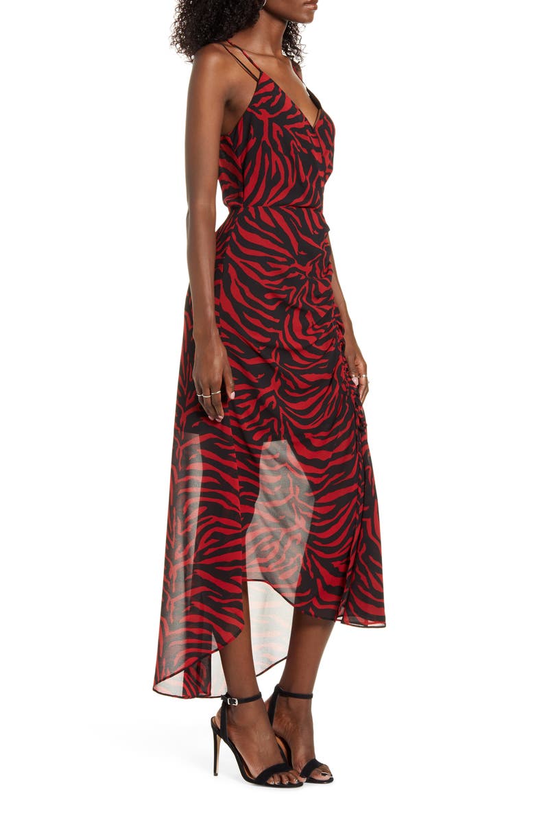 WAYF Krista Zebra Print Open Back Camisole Dress, Alternate, color, 