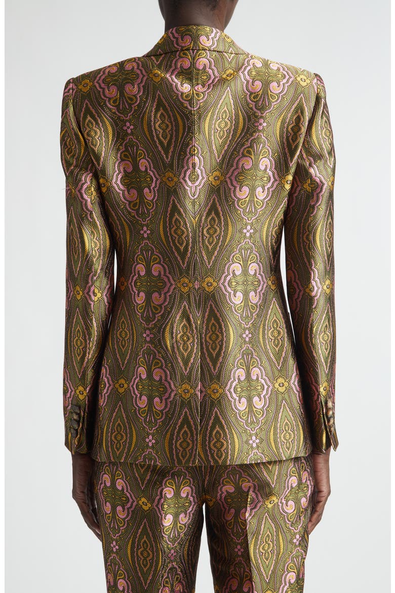 Fitted Jacquard Jacket, Alternate, color, MULTICOL ON GREEN BASE