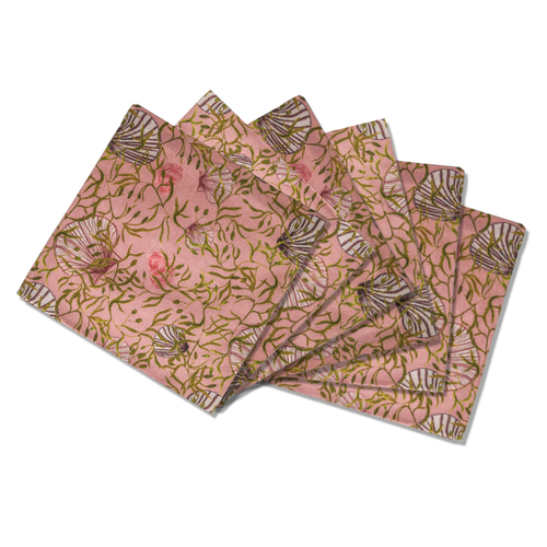 Sophie Williamson Design Napkins Mussels From Brussels Offcut Version In Multi