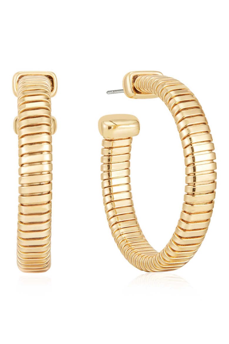Your Essential Flex Hoop Earrings, Main, color, GOLD