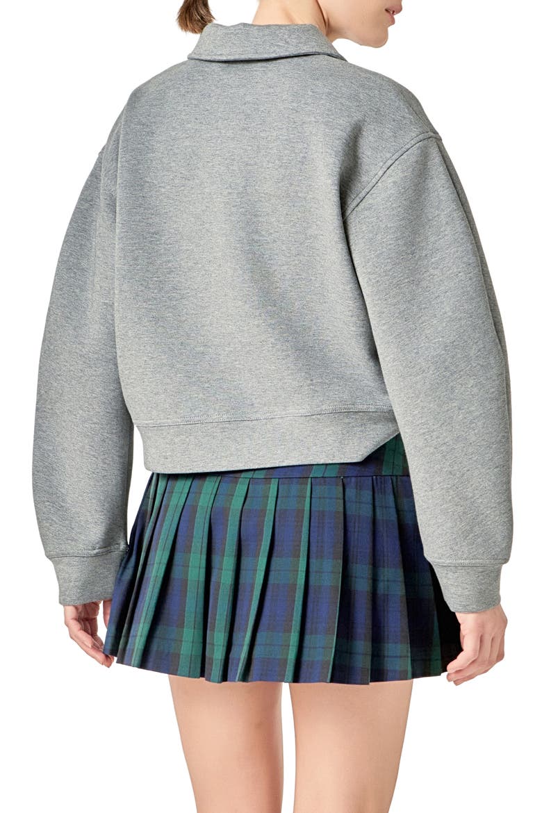 Scuba Knit Polo Sweatshirt, Alternate, color, GREY