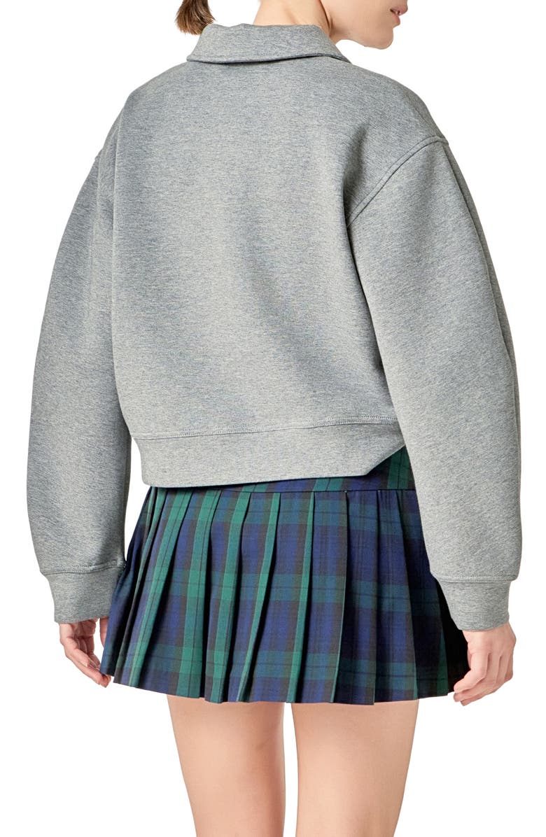 English Factory Scuba Knit Polo Sweatshirt, Alternate, color, Grey