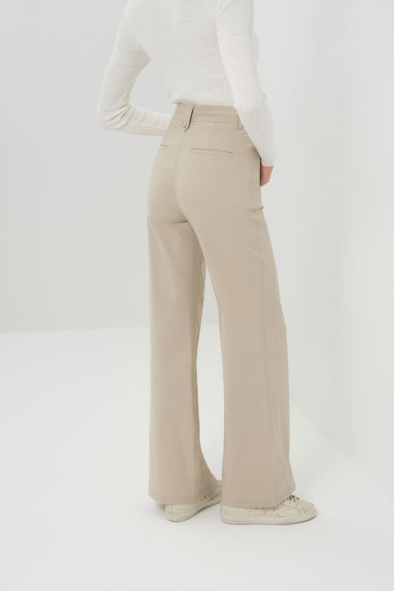 Harley Performance Cotton Travel Wide Leg Pant, Alternate, color, Champagne