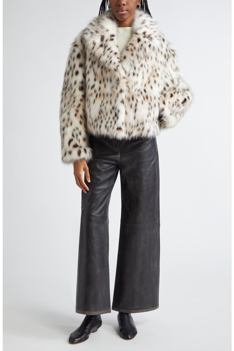 Samara Leopard Faux Fur Jacket, Alternate, color, LEO