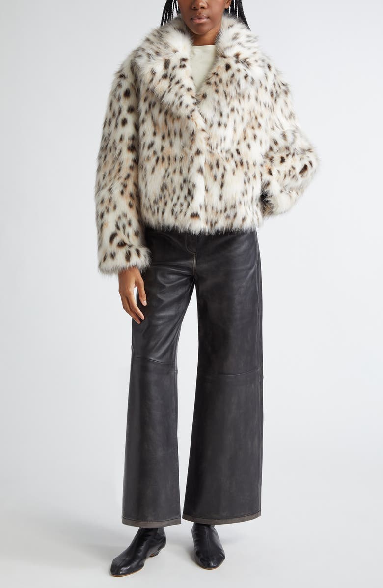 Stand Studio Samara Leopard Faux Fur Jacket, Alternate, color,
