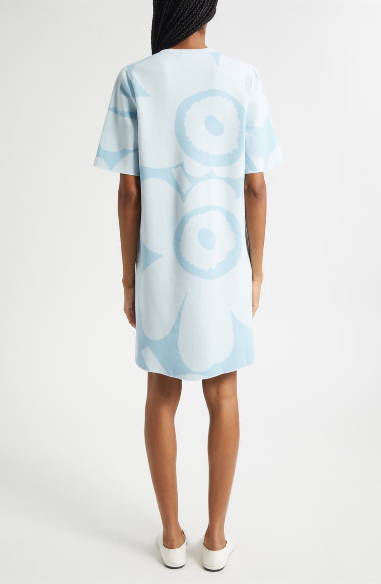 Marimekko Mahdollisuus Unikko Cotton Blend Knit Dress, Alternate, color, Light Blue