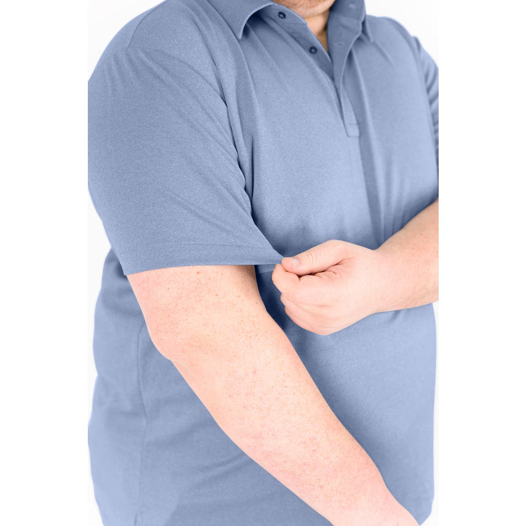 Regent Row Big And Tall Commuter Shirt Tech Polo In Heather Blue