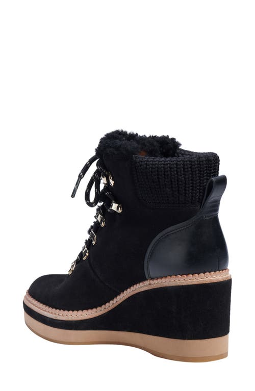 Kate Spade New York Willow Genuine Shearling Wedge Bootie In Black